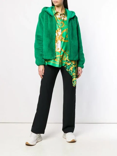 Shop P.a.r.o.s.h Faux Fur Reversible Jacket In Green
