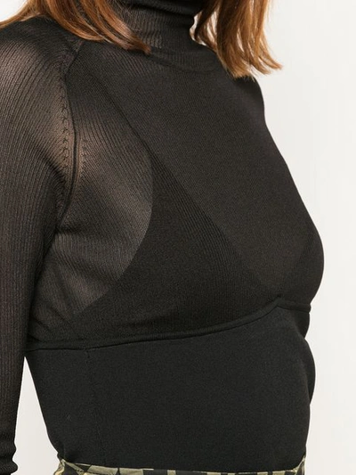 Shop Proenza Schouler Sheer Turtleneck Top In Black