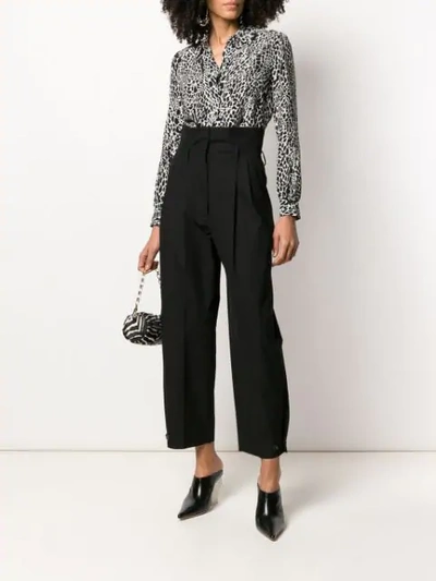 Shop Givenchy Wide Leg High Waisted Trousers In Black