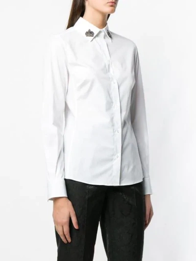 Shop Dolce & Gabbana Embellished Collar Shirt In White