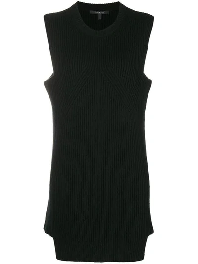 Shop Derek Lam Cashmere Sleeveless Ribbed Tunic In Black