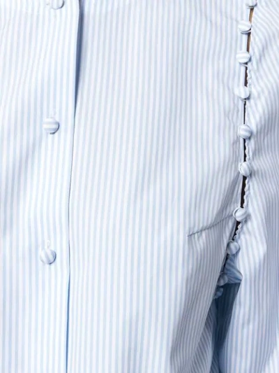 Shop Thom Browne Bridal Button University Stripe Poplin In Blue