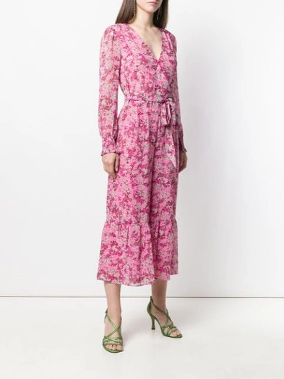 Shop Michael Kors Collection Floral Waist-tied Jumpsuit - Pink