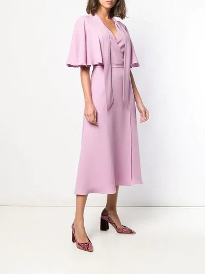 VALENTINO V领中长连衣裙 - 紫色