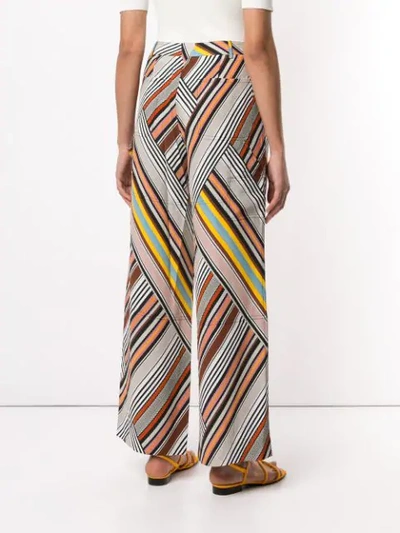 Shop Tory Burch Mixed Stripe Trousers In Multicolour
