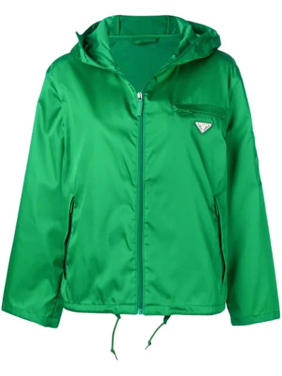 Shop Prada Hooded Jacket In F077u Smeraldo