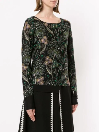 Shop Giambattista Valli Floral Embroidered Sweatshirt In Black
