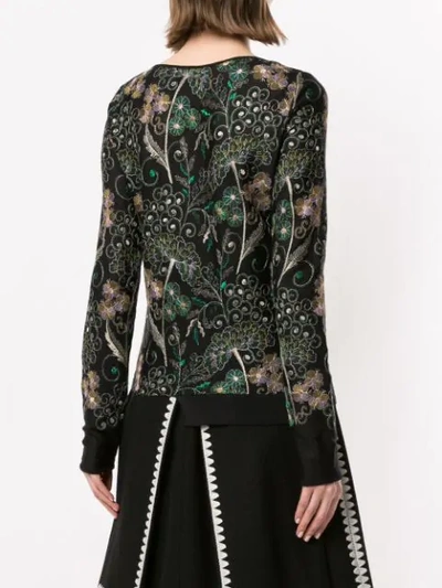 Shop Giambattista Valli Floral Embroidered Sweatshirt In Black