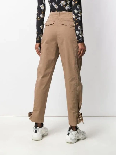 Shop Pinko Belted Cargo Trousers - Neutrals