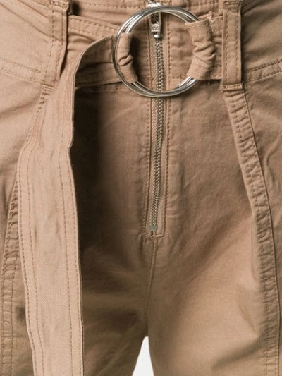 Shop Pinko Belted Cargo Trousers - Neutrals