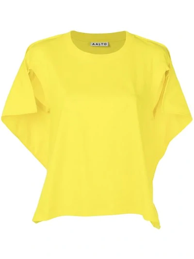 Shop Aalto Sleeveless Flared Top In Yellow