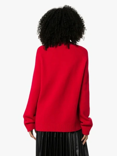 CHRISTOPHER KANE TIE-FRONT KNITTED SWEATER - 红色