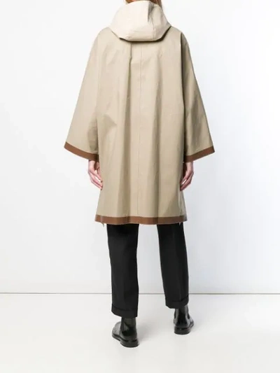 Shop Mackintosh Putty & Fawn Bonded Cotton Hooded Poncho Lr In Neutrals