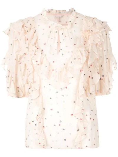 Shop Rebecca Taylor Frill In Pink