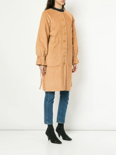 Shop Ulla Johnson Ribbed Detail Jacket In Brown