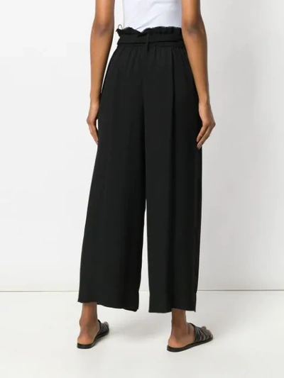 Shop Forte Forte Belted Wide-legged Trousers - Black