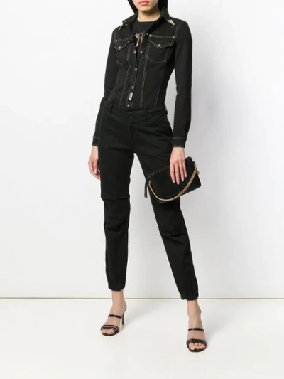 Shop Versace Jeans Couture Saloon Denim Jacket In Black