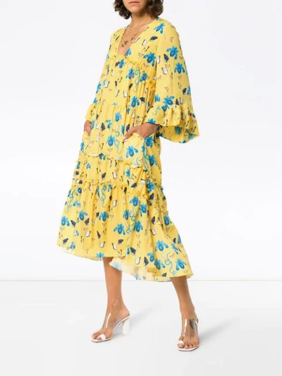 Shop Borgo De Nor Iris Floral Print Dress In Yellow