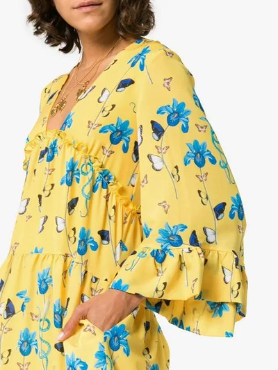 Shop Borgo De Nor Iris Floral Print Dress In Yellow