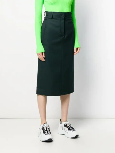 Shop Acne Studios Paper Bag Skirt In Green