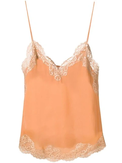 Shop Chloé Lace Cami Top In Brown