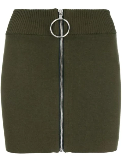 Shop Rabanne Knitted Mini Skirt In Green
