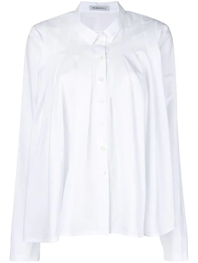 Shop Rundholz Asymmetric Pleated Shirt In White