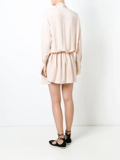 Shop Chloé Neck Tie Dress In Neutrals