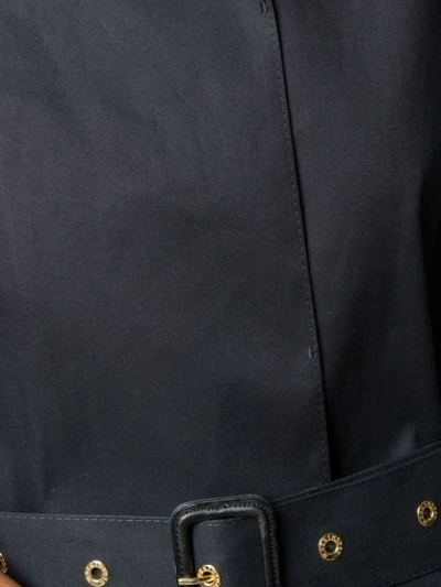Shop Mackintosh Inverurie Black X Leopard Oversized Single Breasted Trench Coat | Lr-1004