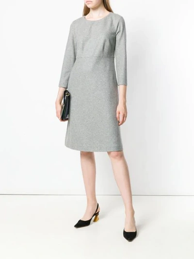 Shop Peserico Knitted Shift Dress In Grey