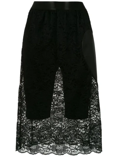 Shop À La Garçonne Coração Lace Skirt In Black