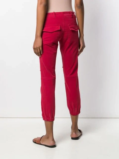 Shop Nili Lotan Cropped Military Trousers In Red