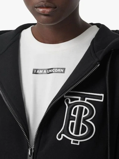 Shop Burberry Monogram Print Hoodie In Black