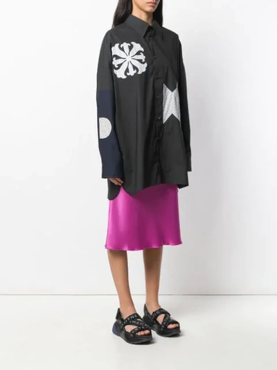 Shop Ambush Patchwork Oversized Shirt In Black