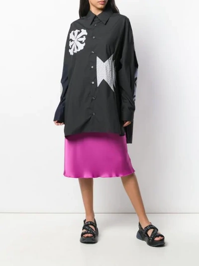 Shop Ambush Patchwork Oversized Shirt In Black