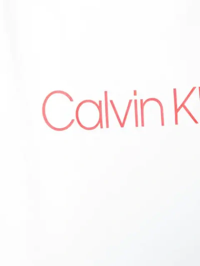 Shop Calvin Klein Logo Print Sweatshirt In White