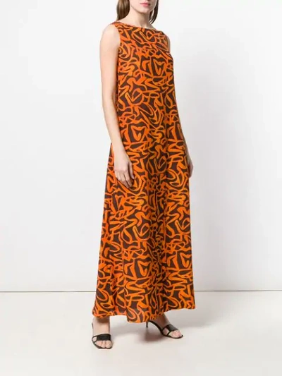 Shop Aspesi Orange Silk Dress
