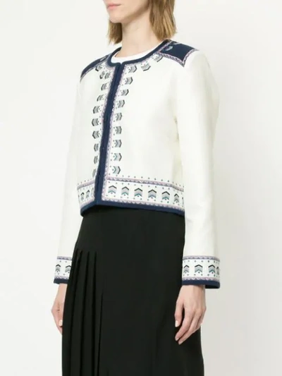 Shop Talitha Talia Embroidered Jacket In White