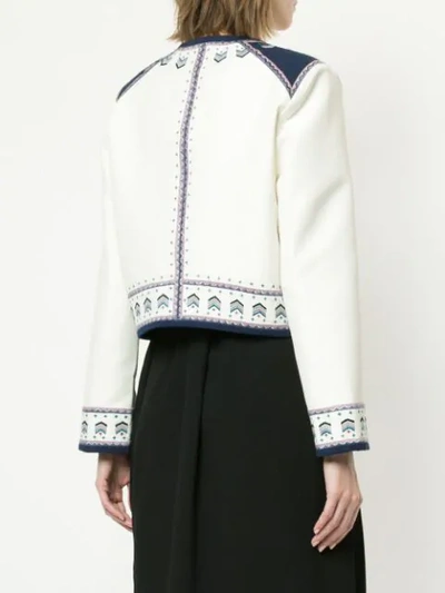Shop Talitha Talia Embroidered Jacket In White