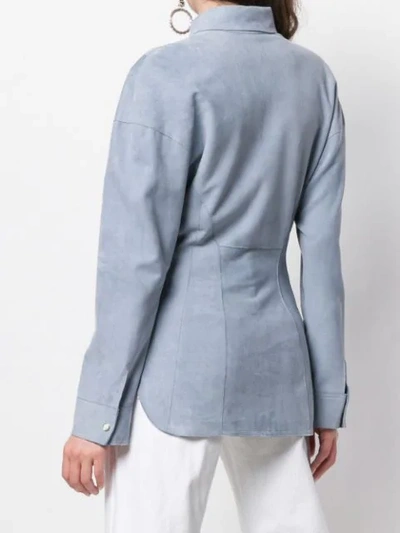 Shop Ermanno Scervino Nubuck Jacket In Blue