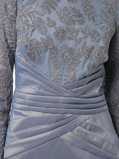 Shop Tadashi Shoji Lace Constructed Gown In Grey