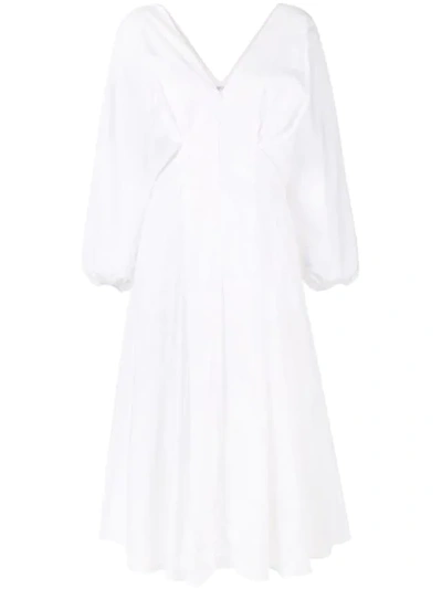 Shop Abadia Maxikleid Mit Falten - Weiss In White