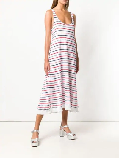 Shop Sonia Rykiel Striped Tank Dress In White