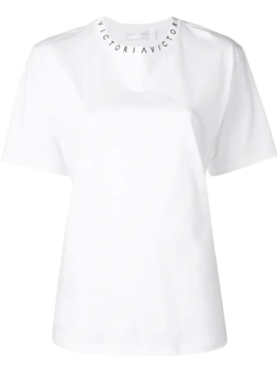 Shop Victoria Victoria Beckham T-shirt Mit Logo-print In White