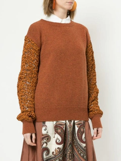 Shop Muller Of Yoshiokubo Contrast Knitted Sweater In Yellow