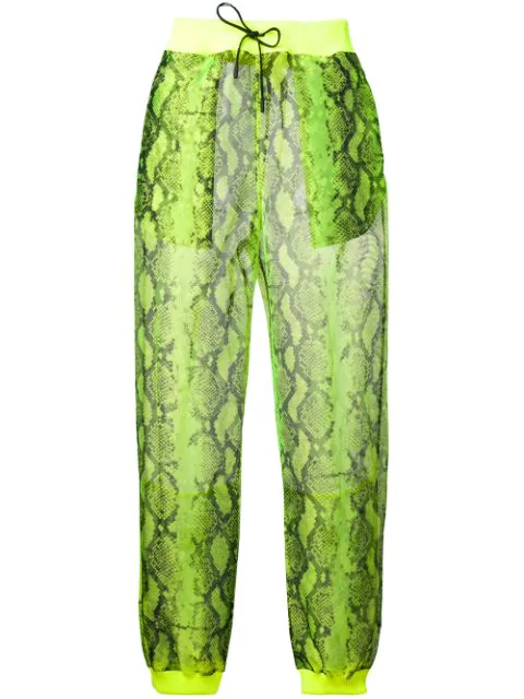 off white neon green pants