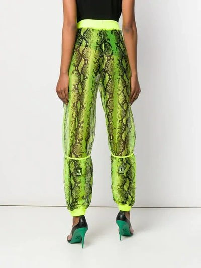 Shop Off-white Snake Print Track Trousers In Yellow