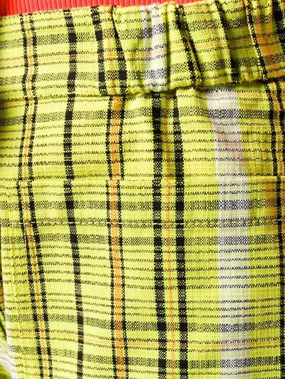 Shop Kenzo Check Shorts In Yellow
