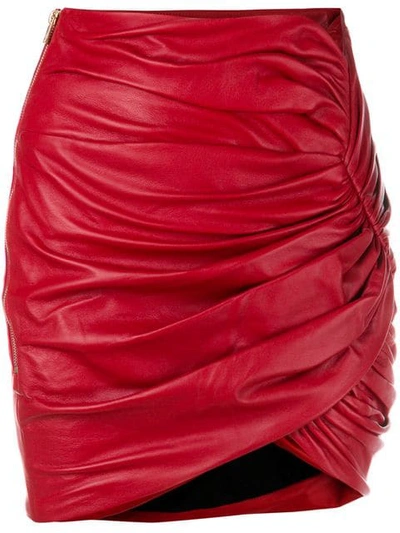 Shop Alexandre Vauthier Draped Mini Skirt - Red