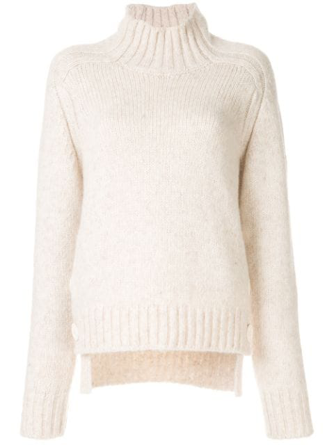 white wool polo neck jumper